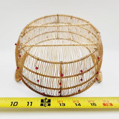 VINTAGE RATTAN TIGHT WOVEN BASKET