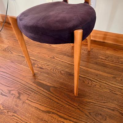 Six Unique Wood Dining Chairs W/Purple Padded Seats (DR-RG)