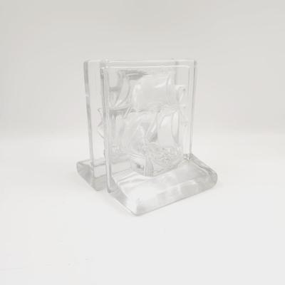 FANTASTIC VINTAGE GLASS SHIP BOOKENDS