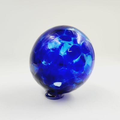 BEAUTIFUL BLUE GLASS WISHING COLLECTABLE BALL