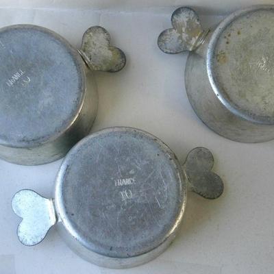 (3) Vintage French #10 Tin Charlotte Pans/Molds