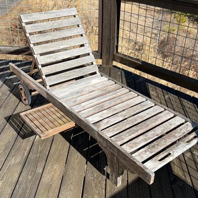 Teak Lounger with Built-In Drink Tray (D-RG)