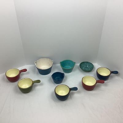 Lot # 1090 II Noda Ceramiche, Made in Italy Handled Bowls, Crate & Barrel Nesting Bowls