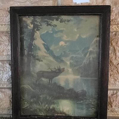 Vintage elk Painting