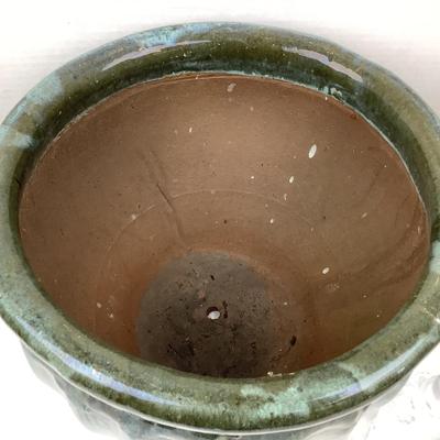 1146 Large Green Glazed Pottery Planter/Pot