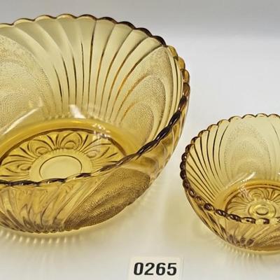 Indiana Glass Amber Chip and Dip Set