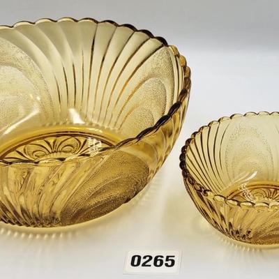 Indiana Glass Amber Chip and Dip Set