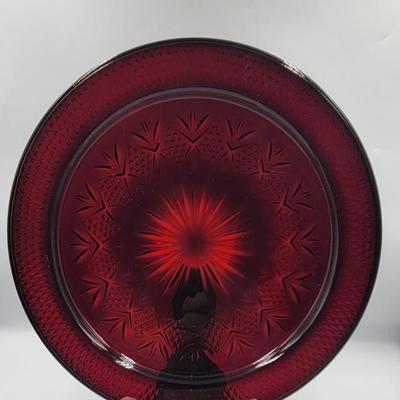 Vintage Cranberry Cut Glass