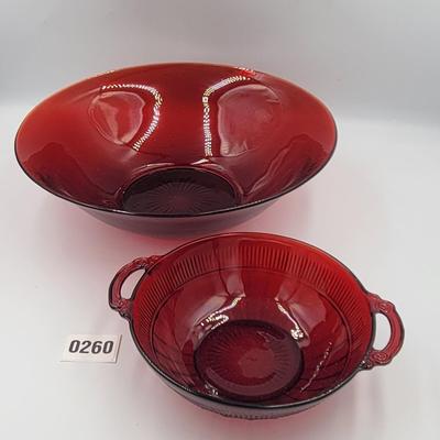 Vintage Anchor Hocking Royal Ruby Bowls