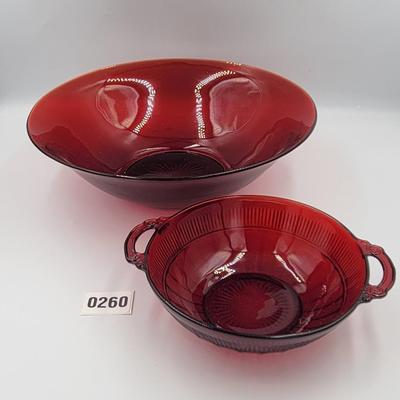 Vintage Anchor Hocking Royal Ruby Bowls