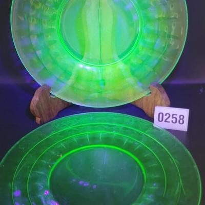 Vintage Uranium Glass Plates