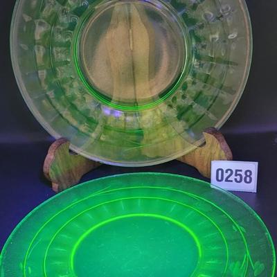 Vintage Uranium Glass Plates