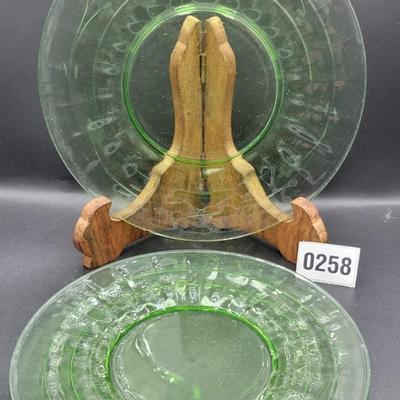 Vintage Uranium Glass Plates