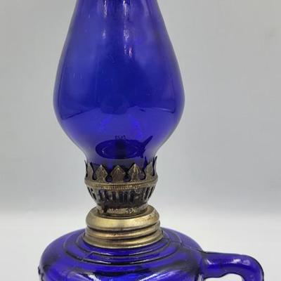 Vintage Cobalt Blue Finger Lamp