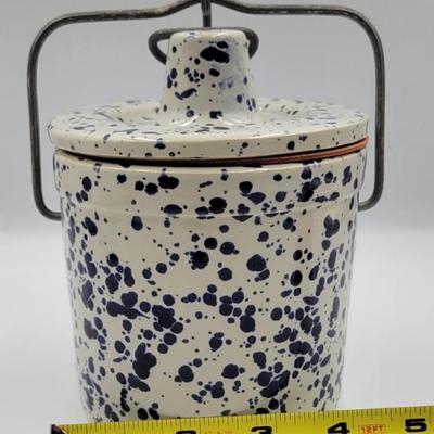 Beautiful Blue and White Stoneware Crock