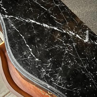 Vintage Marble Top French Louis XV Style Bombe Chest of Drawers