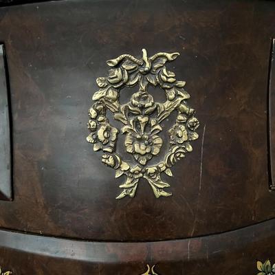 Vintage Marble Top French Louis XV Style Bombe Chest of Drawers