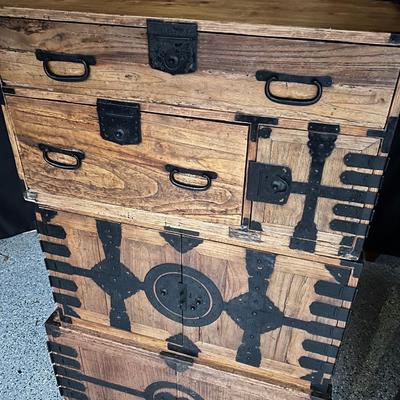 Vintage Japanese Tansu Cabinet Set