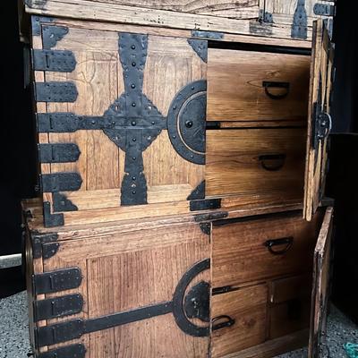 Vintage Japanese Tansu Cabinet Set