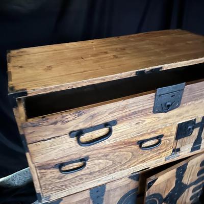 Vintage Japanese Tansu Cabinet Set