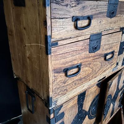 Vintage Japanese Tansu Cabinet Set