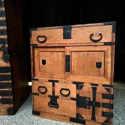 Vintage Japanese Tansu Cabinet Set