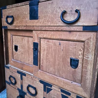 Vintage Japanese Tansu Cabinet Set