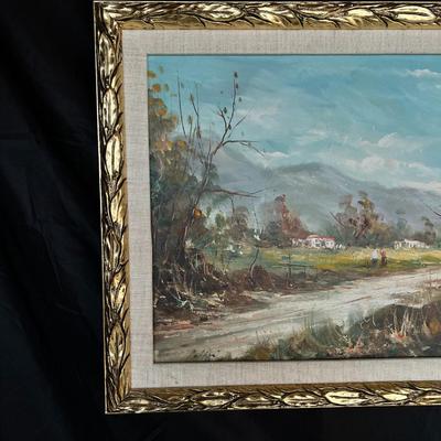 Framed oil painting