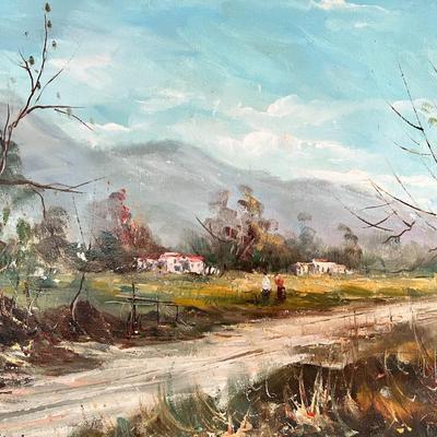 Framed oil painting