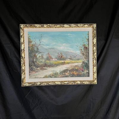 Framed oil painting