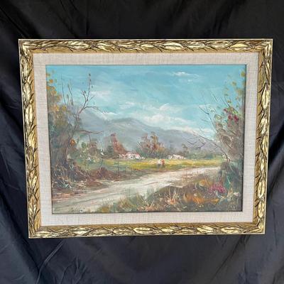 Framed oil painting