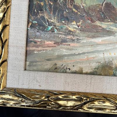 Framed oil painting