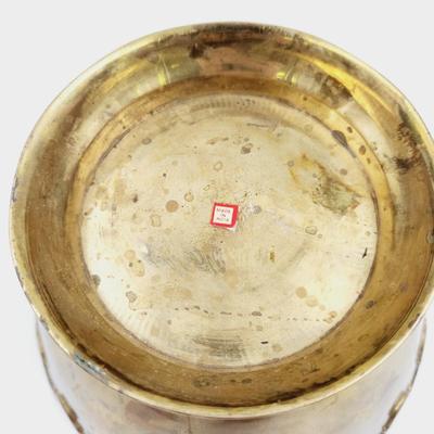 DECORATIVE RUFFLED BRASS BOWL