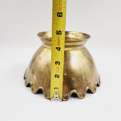 DECORATIVE RUFFLED BRASS BOWL