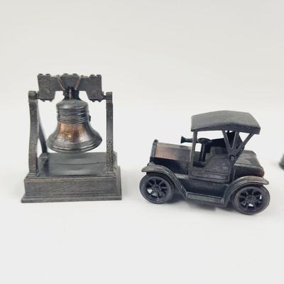 VINTAGE DIE CAST METAL ANTIQUE FINISH PENCIL SHARPENER BUNDLE 4 PC