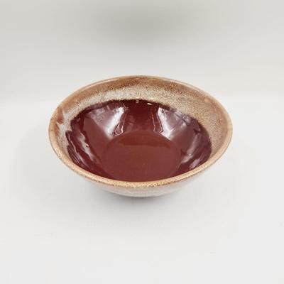 VINTAGE BROWN DRIP POTTERY BOWL