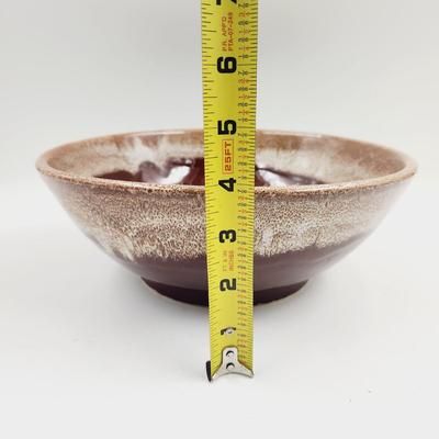 VINTAGE BROWN DRIP POTTERY BOWL