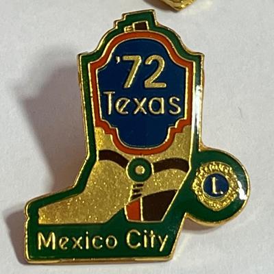 10 VINTAGE LION'S CLUB PINS FROM VARIOUS CHAPTERS