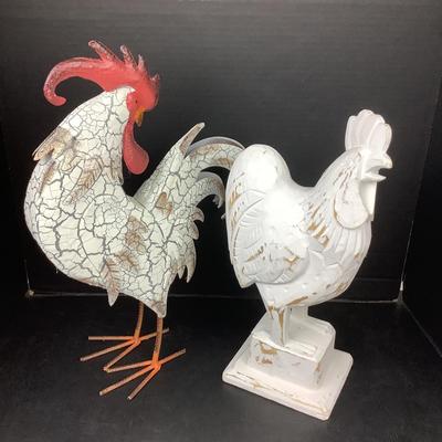 1165 Shabby Chic White Rooster Lot