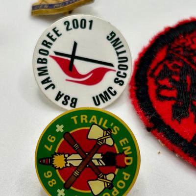 7 ASSORTED BOY SCOUT PINS AND PATCH