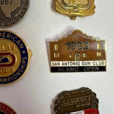 11 VINTAGE GUN CLUB AND SHOOTER'S ASSOCIATION PINS