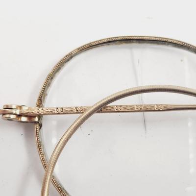ANTIQUE 12 K GOLD FILLED ETCHED GLASSES