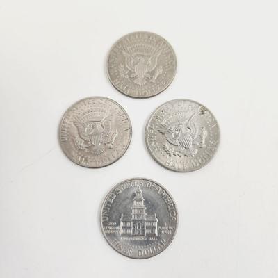 3 JOHN F KENNEDY 1970s  1/2 DOLLARS & 1 CENTENNIAL 1/2 DOLLAR