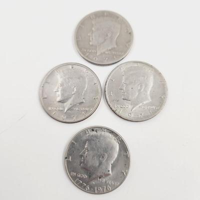 3 JOHN F KENNEDY 1970s  1/2 DOLLARS & 1 CENTENNIAL 1/2 DOLLAR