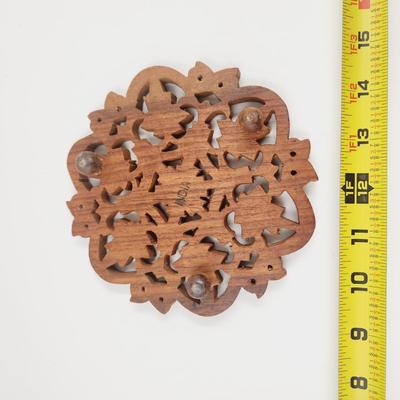 VINTAGE WOODEN CUT DESIGN TRIVET