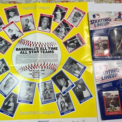 2 1988 STARTING LINEUP FIGURES AND AMERICAN LEAGUE POSTER