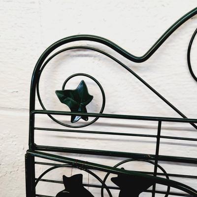 LEAF GREEN DECORATED METAL FOLDING SHELF #1