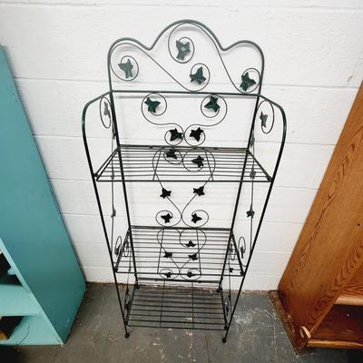 LEAF GREEN DECORATED METAL FOLDING SHELF #2