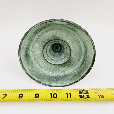 FUN EMERALD GREEN METAL CANDLE STICK