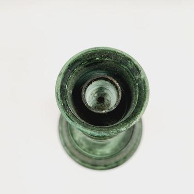 FUN EMERALD GREEN METAL CANDLE STICK
